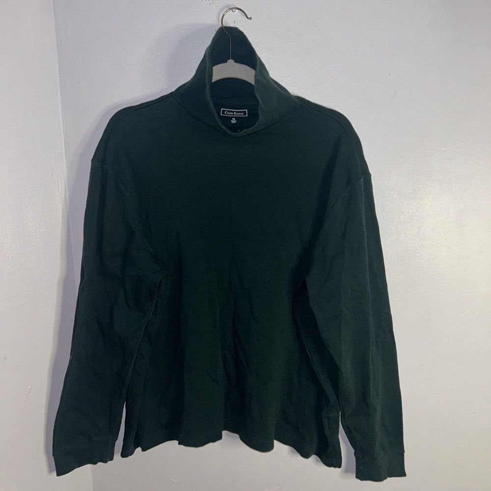 Club Room Mens Solid‎ Mock Neck Long Sleeve Sweater T-Shirt Green XL